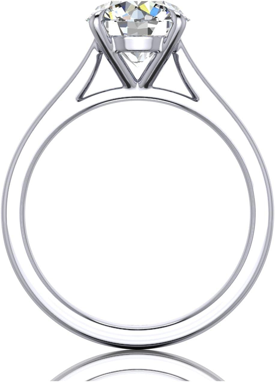 D/VS Lab Grown round Diamond Solitaire Engagement Ring in Platinum for Women (1.00Ct - 2.00Ct)