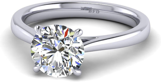 D/VS Lab Grown round Diamond Solitaire Engagement Ring in Platinum for Women (1.00Ct - 2.00Ct)